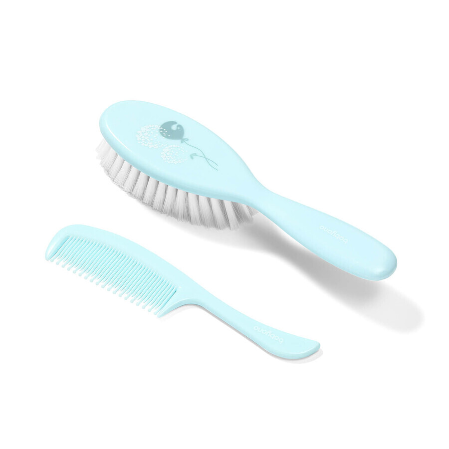 BabyOno, brosse et peigne pour bébé, poils doux, bleu, 569/04, dès la naissance