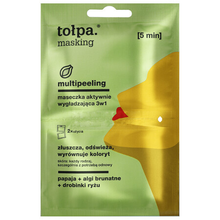 Tolpa Masquage, multipeeling, masque actif lissant 3en1, 2 x 5 ml