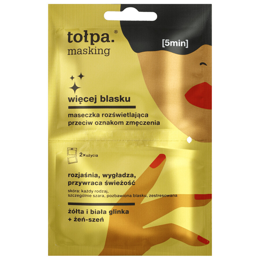 Tolpa Masking, plus d'éclat, masque illuminateur contre les signes de fatigue, 2 x 5 ml