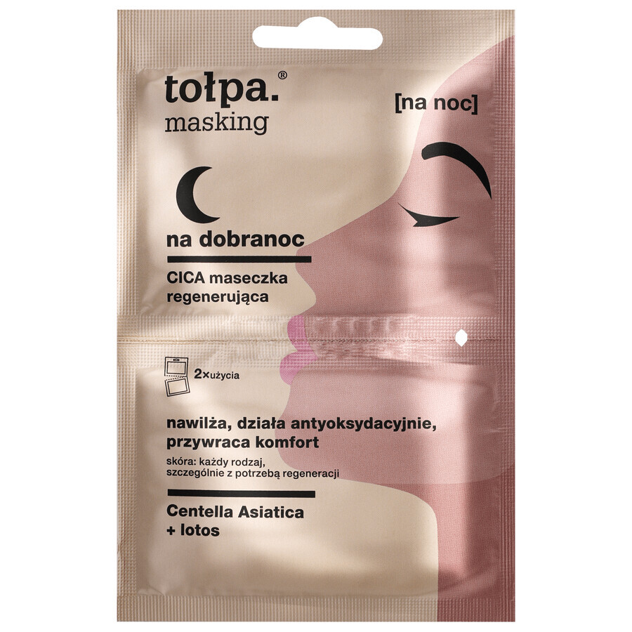 Tolpa Masking, au coucher, masque régénérant CICA, 2 x 5 ml