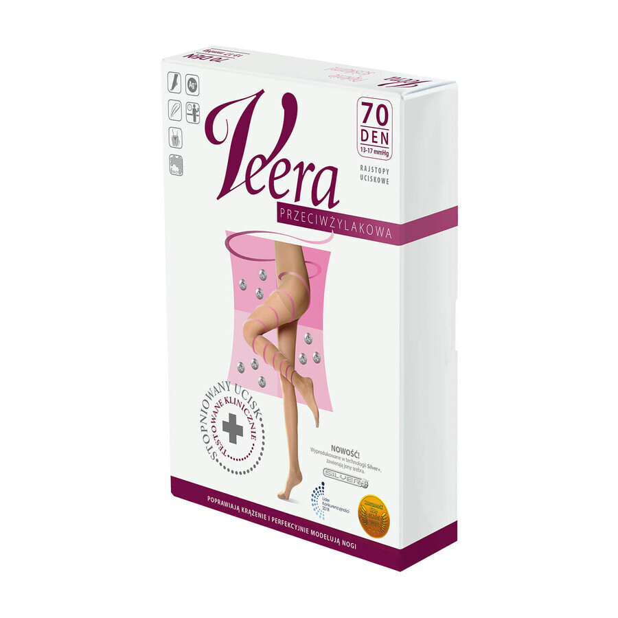 Veera Przeciwżylakowa, collants de compression, 70 den, taille 5, visone