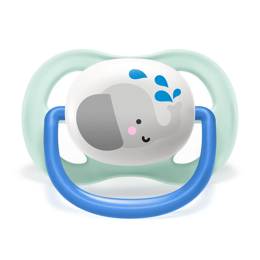 Avent Ultra Air Pacifier, Silicone, Orthodontic, Animals, SCF080/05, 0-6 Months, 2 Pieces