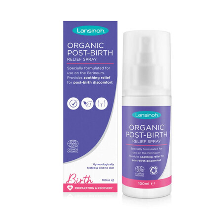 Lansinoh, organic spray for postpartum pain relief, 100 ml