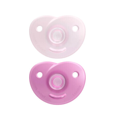 Avent Soothie Pacifier, Silicone, Orthodontic, Girl, SCF099/22, 0-6 Months, 2 Pieces