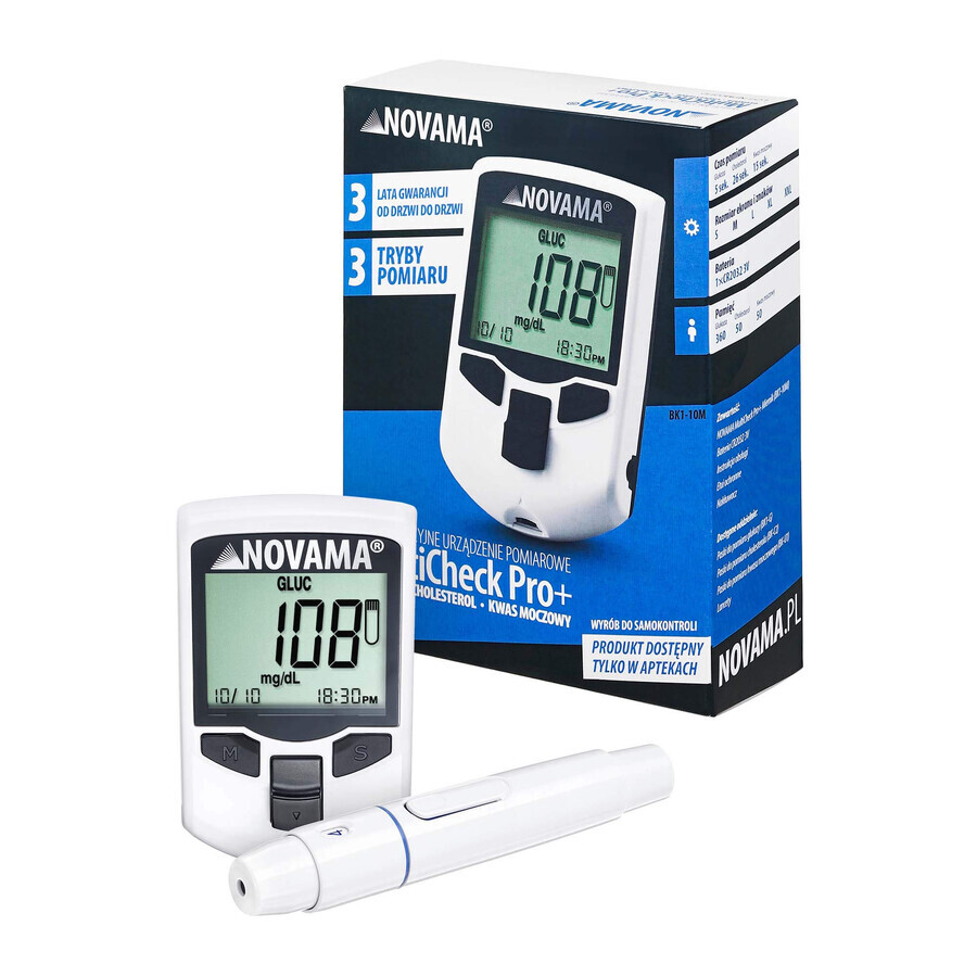 Novama MultiCheck Pro+, un appareil de mesure multifonctionnel pour mesurer le glucose, le cholestérol et l'acide urique