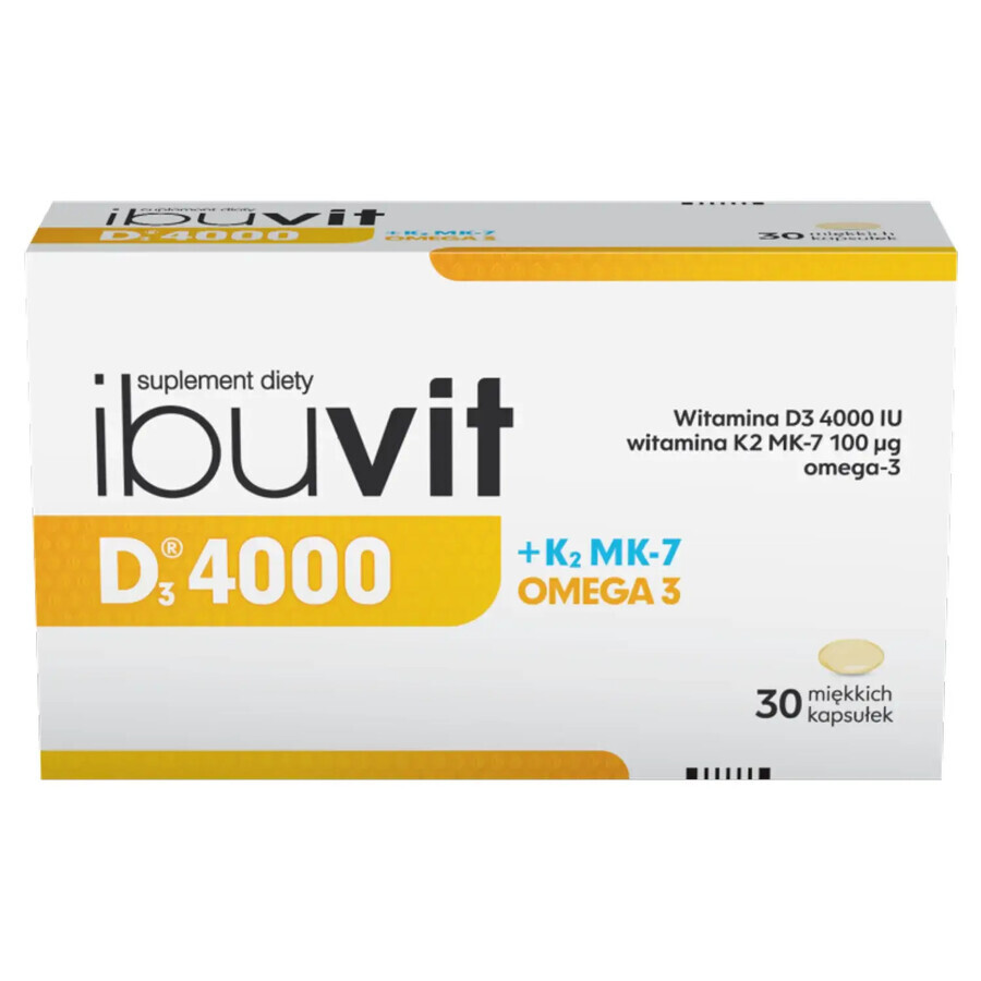 Ibuvit D3 4000 + K2 MK-7 Omega 3, 30 soft capsules