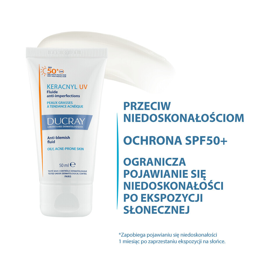 Ducray Keracnyl UV, fluide contre les imperfections, 50 ml