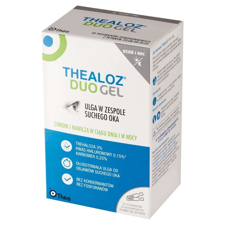 Thealoz Duo Gel, gel liquide pour les yeux, 0,4 g x 30 récipients unidoses