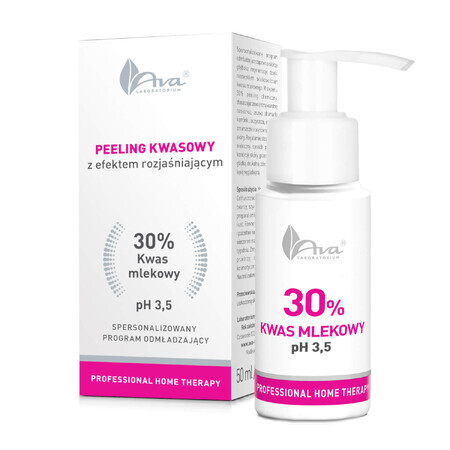 Ava, peeling avec effet éclaircissant, acide lactique 30%, 50 ml