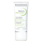 Bioderma Sebium Mat Control, crème hydratante matifiante pour les peaux grasses et mixtes, 30 ml