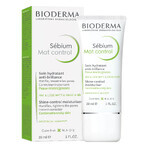 Bioderma Sebium Mat Control, crème hydratante matifiante pour les peaux grasses et mixtes, 30 ml