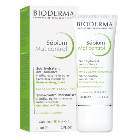 Bioderma Sebium Mat Control, crème hydratante matifiante pour les peaux grasses et mixtes, 30 ml