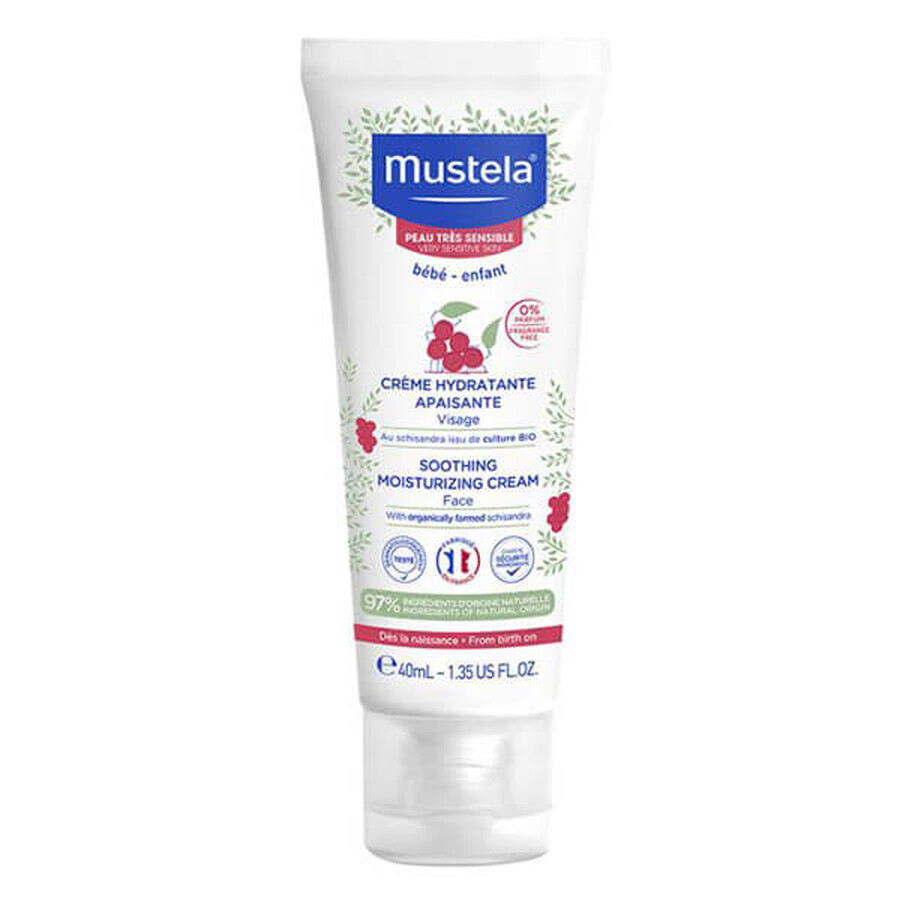 Mustela Bebe Enfant, soin hydratant apaisant pour les peaux très sensibles, dès la naissance, 40 ml