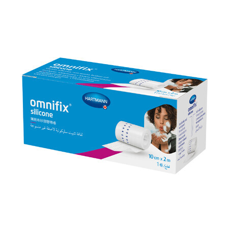 Omnifix Silicone, adhésif en silicone non tissé, imperméable, 10 cm x 2 m, 1 pièce