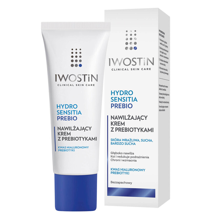 Iwostin Hydro Sensitia Prebio, crème hydratante aux prébiotiques, peaux sensibles, sèches et très sèches, 50 ml