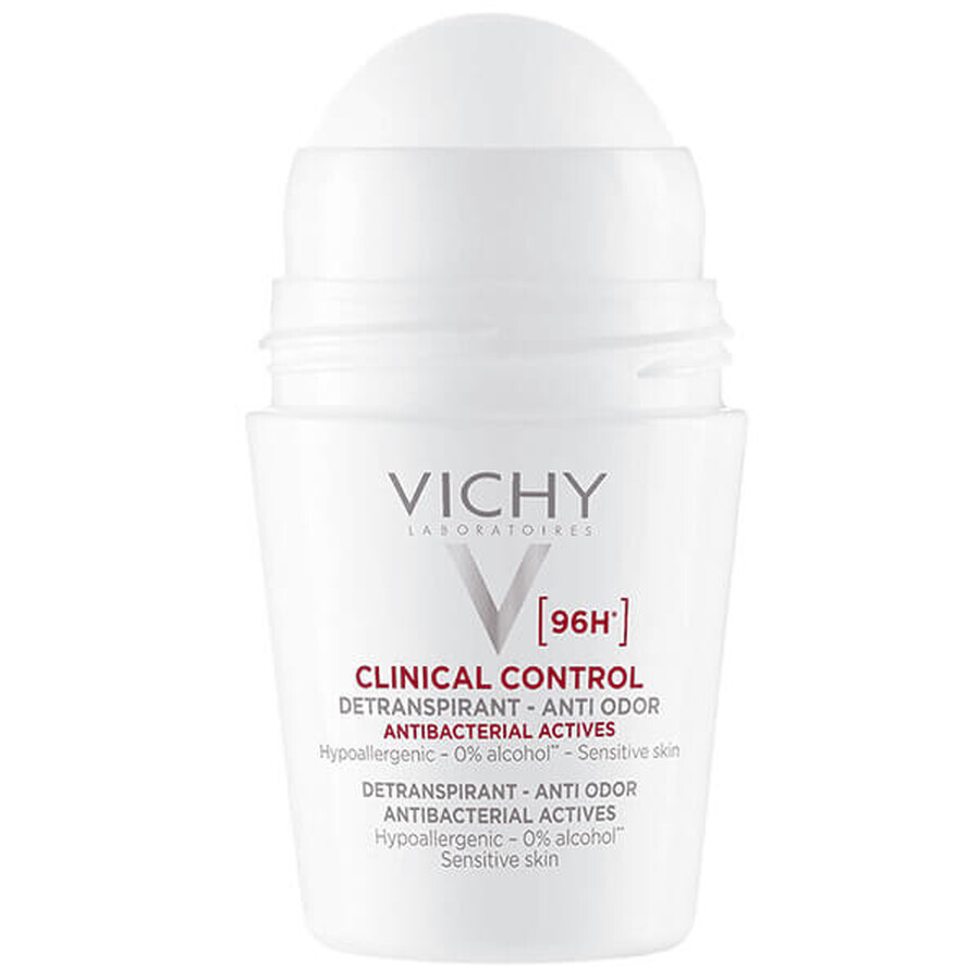 Vichy Clinical Control, roll-on anti-transpirant pour femmes, protection 96 heures, 50 ml