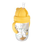 Canpol Babies Drip glass with tube and weight, Exotic animals, yellow, 56/606, from 6 months, 270 ml