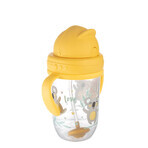 Canpol Babies Drip glass with tube and weight, Exotic animals, yellow, 56/606, from 6 months, 270 ml