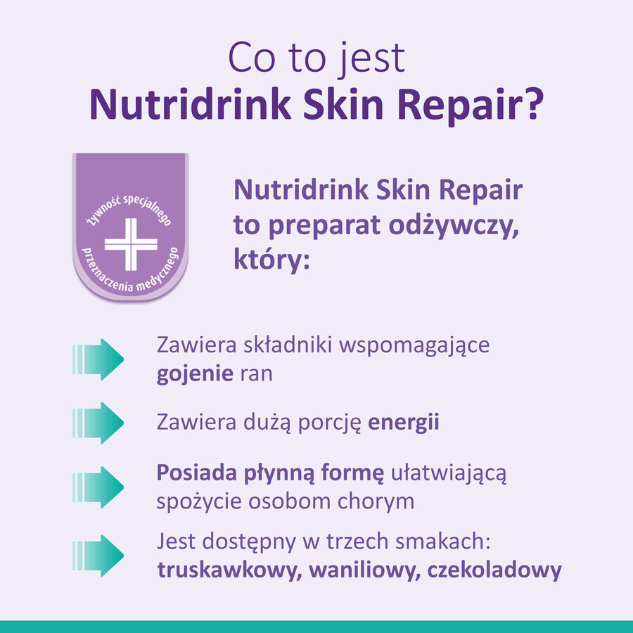 Nutridrink Skin Repair, strawberry flavor, 4 x 200 ml