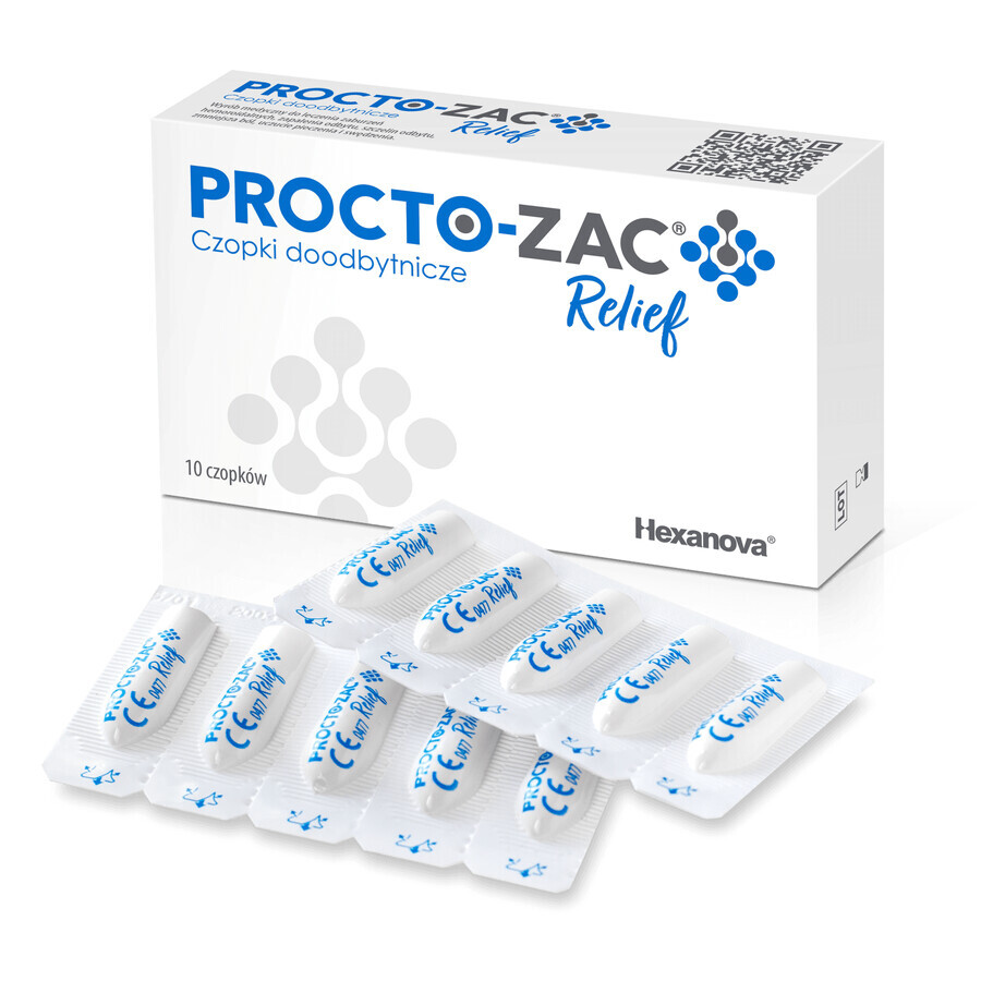 Procto-Zac Relief, suppositoires rectaux, 10 pièces