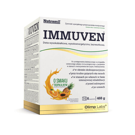 Olimp Immuven, préparation nutritionnelle, saveur tropicale, 6 sachets