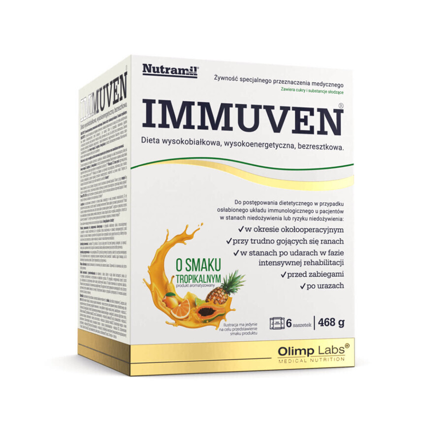 Olimp Immuven, préparation nutritionnelle, saveur tropicale, 6 sachets