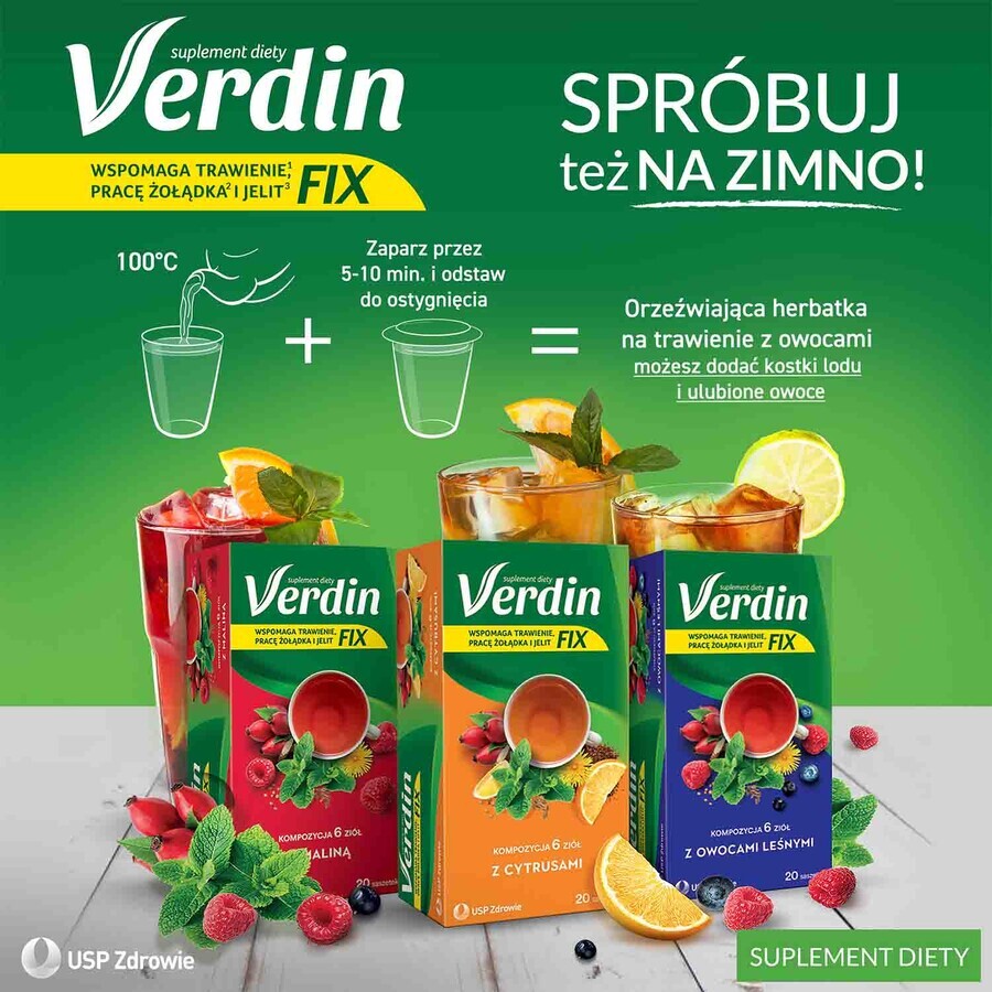 Verdin Fix aux agrumes, 20 sachets