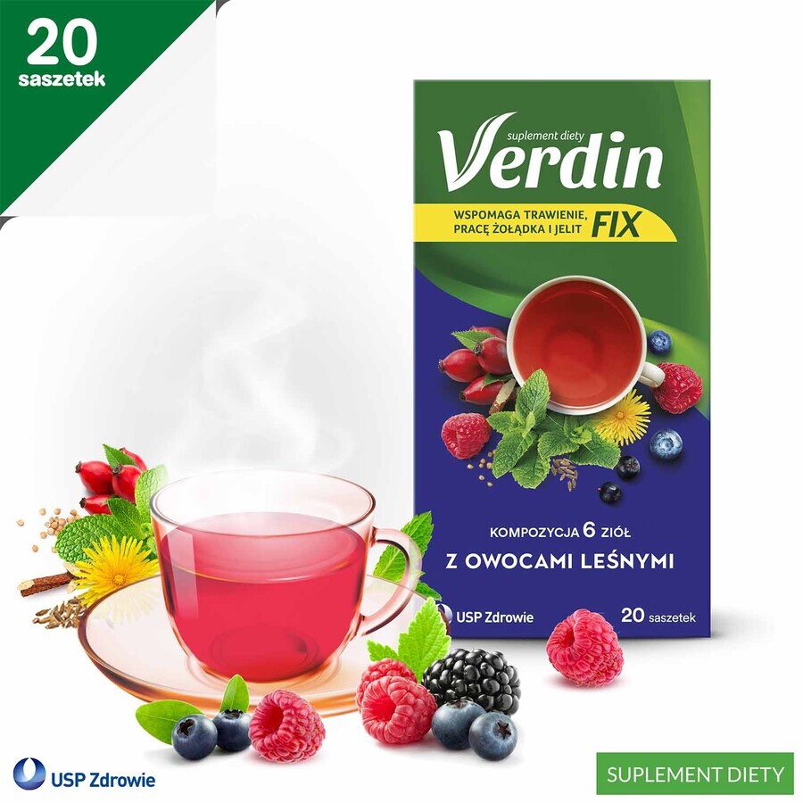 Verdin Fix with berries, 20 sachets