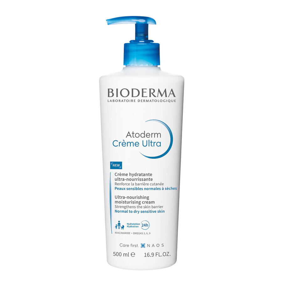 Bioderma Atoderm Creme Ultra, ultra-nourishing moisturizing body cream, normal, dry and sensitive skin, 500 ml