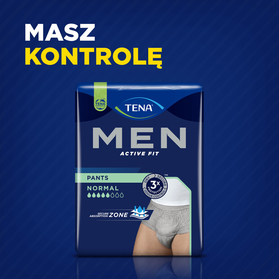 Tena Men Active Fit Pants, Absorbent Underpants for Men, Size L/XL, 95-130cm, Normal, 30 Pieces