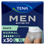 Tena Men Active Fit Pants, Absorbent Underpants for Men, Size L/XL, 95-130cm, Normal, 30 Pieces