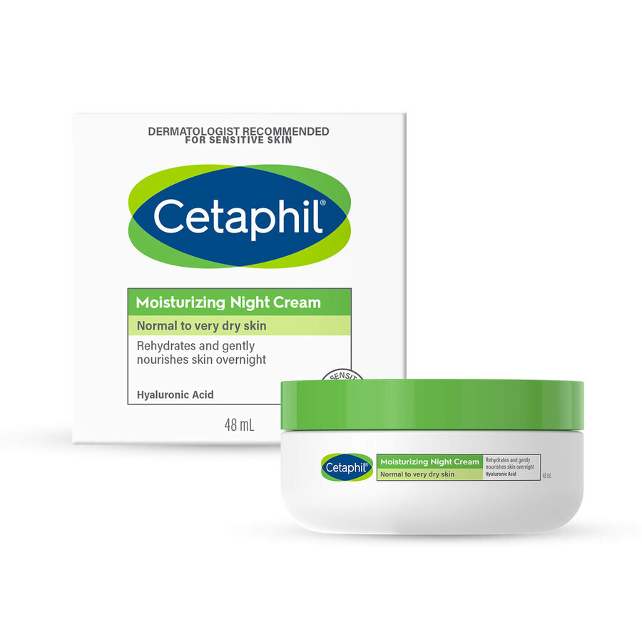 Cetaphil, crème hydratante pour le visage avec acide hyaluronique, crème de nuit, 48 ml