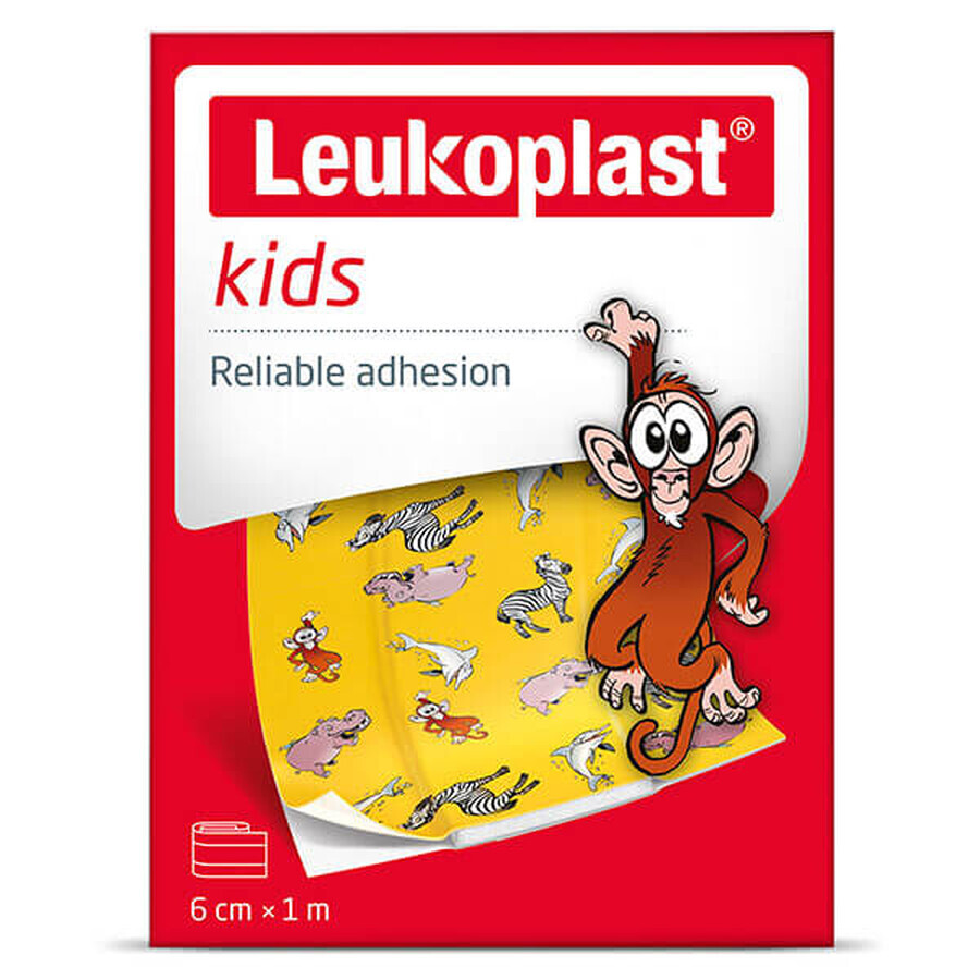 Leukoplast Kids, pansement pour enfants, imperméable, 6 cm x 1 m, 1 pièce