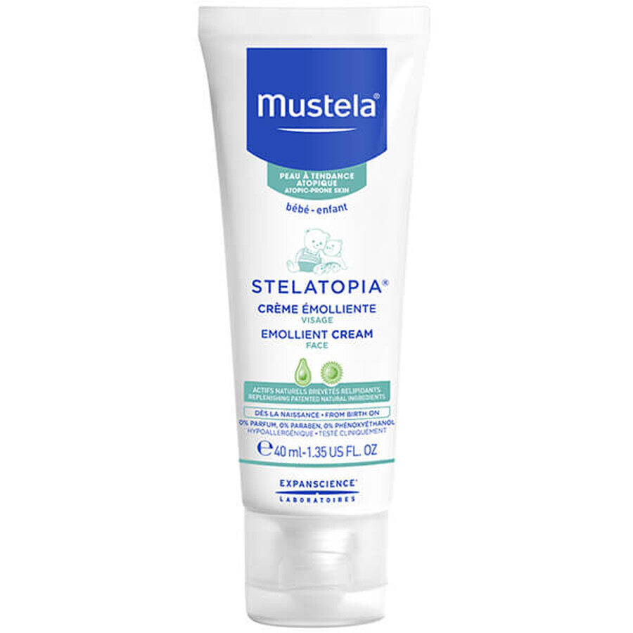 Mustela Stelatopia, huile nettoyante dès la naissance, 500 ml + crème émolliente visage, 40 ml gratuit 