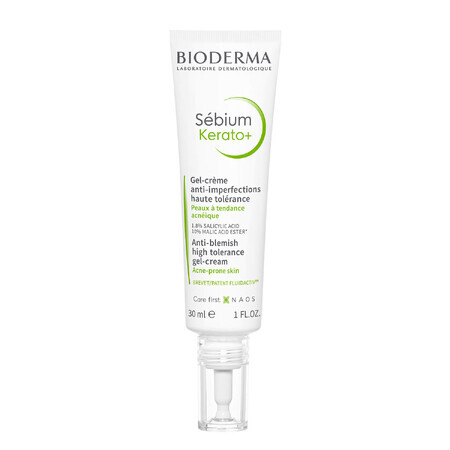 Bioderma Sebium Kerato+, gel-crème contre les imperfections pour les peaux acnéiques, 30 ml