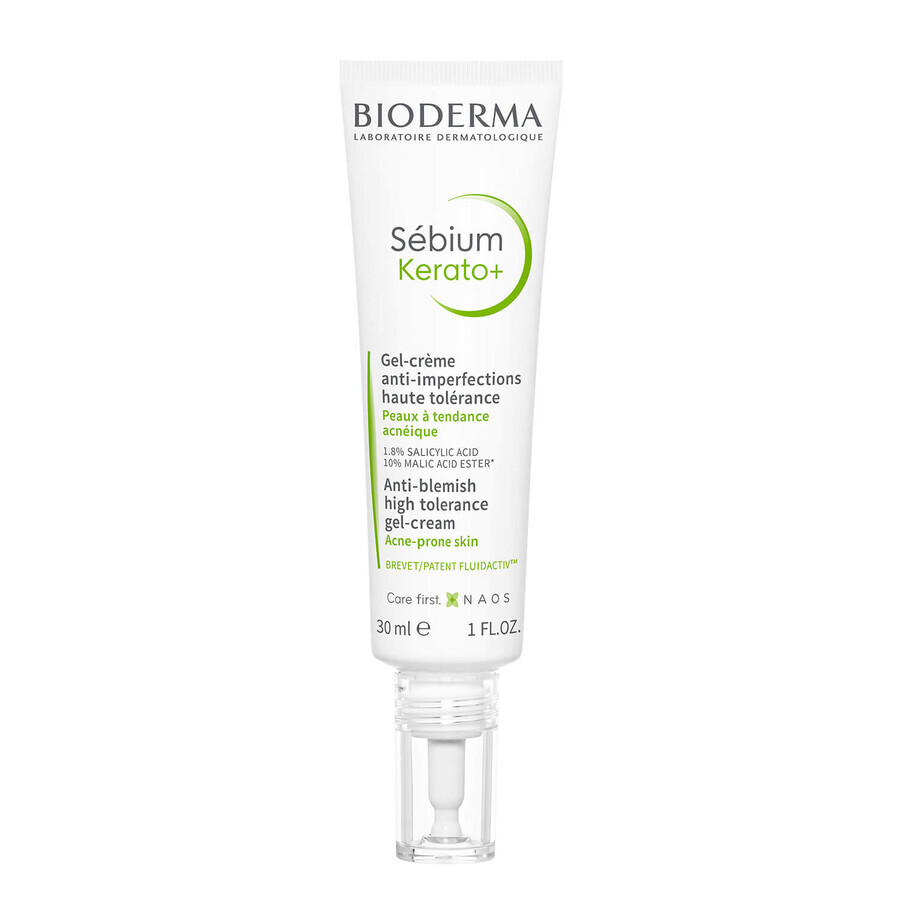 Bioderma Sebium Kerato+, gel-crème contre les imperfections pour les peaux acnéiques, 30 ml