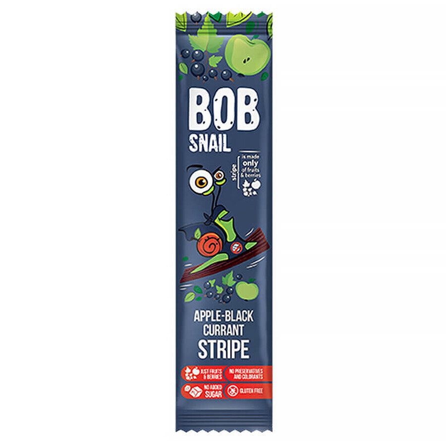 Bob Snail Stripe Fruit snack, pomme, cassis, 14 g