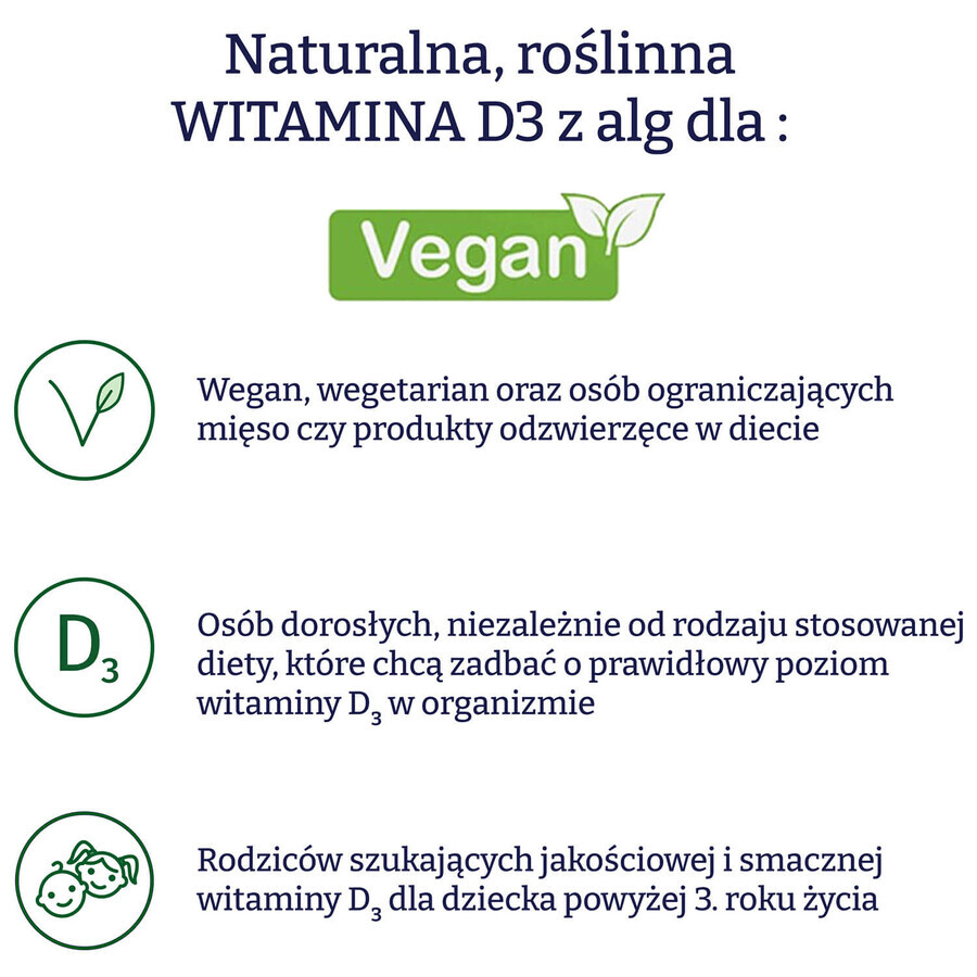 Naturell Vitamina D3 din alge 1000 UI, picături, 15 ml