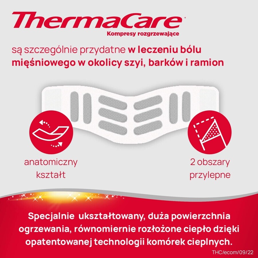 ThermaCare, heating compresses for neck, shoulders, wrists, 2 pieces