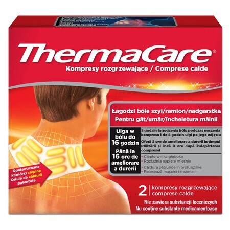 ThermaCare, heating compresses for neck, shoulders, wrists, 2 pieces