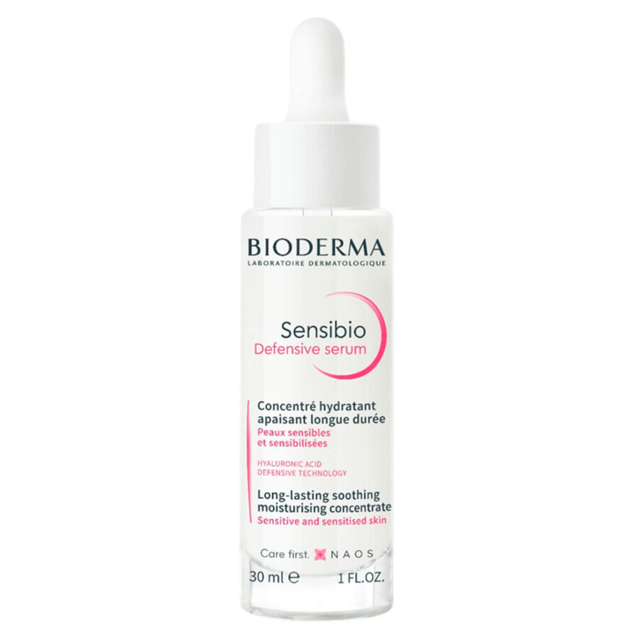 Bioderma Sensibio Defensive, sérum hydratant apaisant pour le visage, peaux sensibles, 30 ml