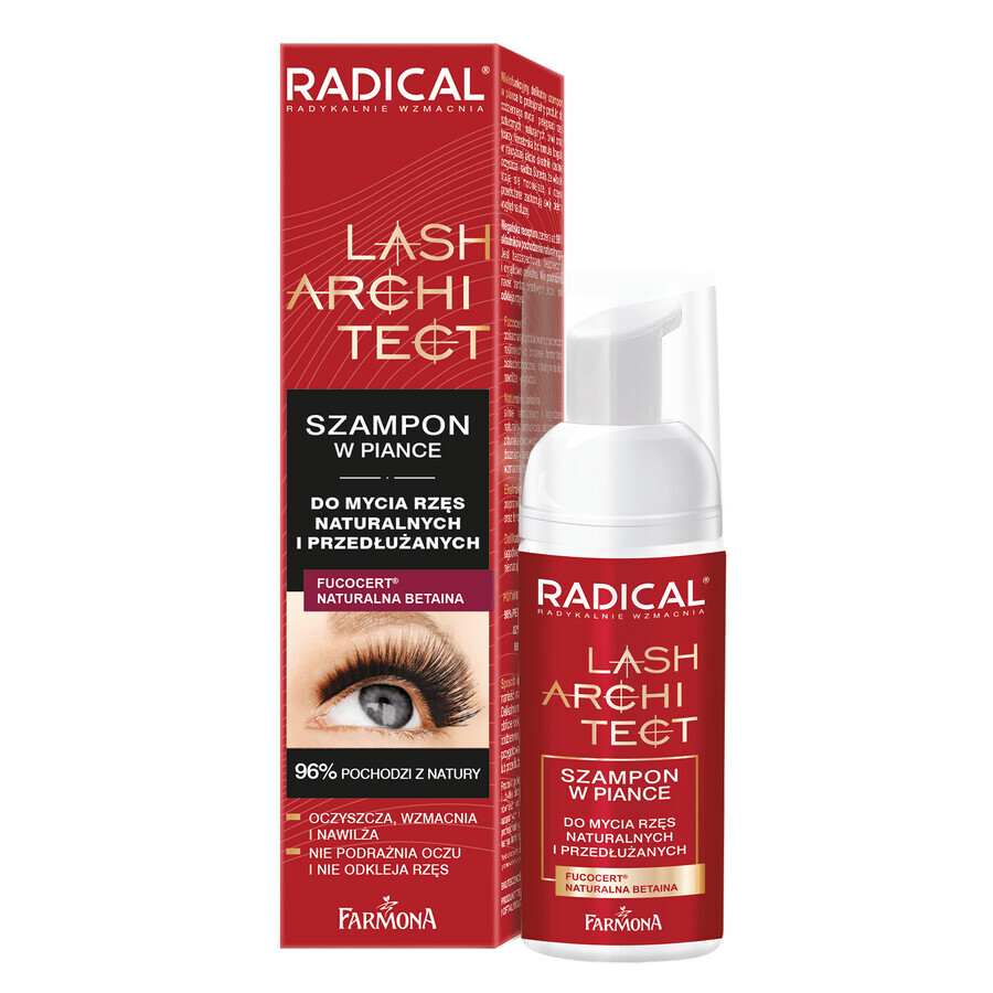 Farmona Radical Lash Architect, shampooing mousse pour des cils naturels et étendus, 50 ml