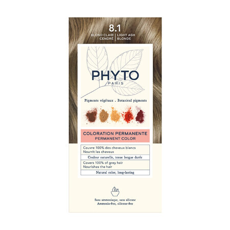 Phyto Phytocolor, teinture permanente, 8.1 blond cendré clair, 50 ml