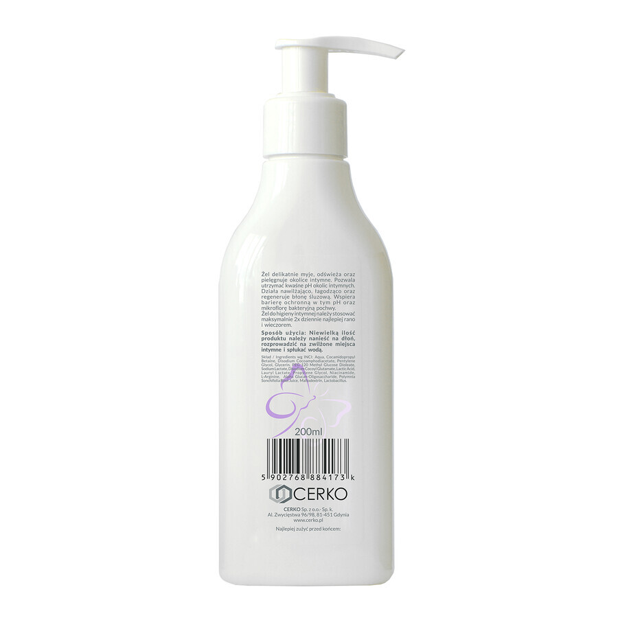 Cerkopil, gel hypoallergénique pour l'hygiène intime, peaux sensibles et atopiques, 200 ml