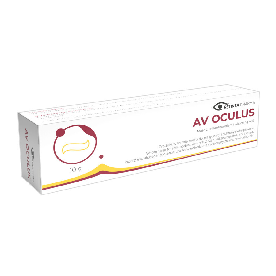 Av Oculus, Salbe mit D-Panthenol und Vitamin A + E zur Pflege und zum Schutz der Augenlidhaut, 10 g