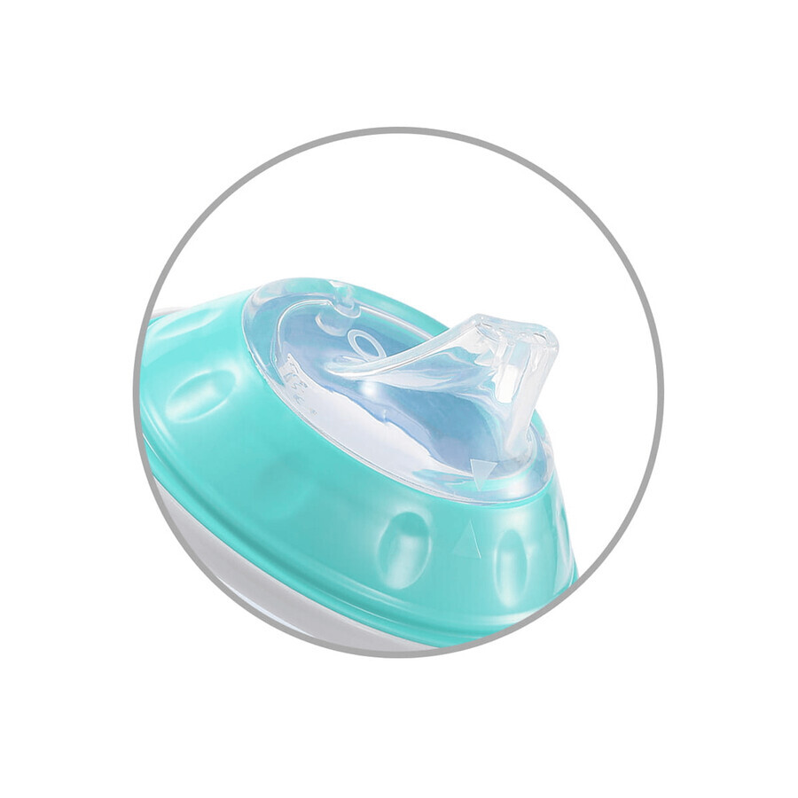 BabyOno, gobelet à bec souple, turquoise, à partir de 3 mois, 180 ml