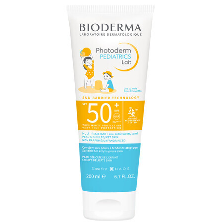 Bioderma Photoderm Pediatrics, lait protecteur pour enfants, SPF 50+, dès 1 an, 200 ml.