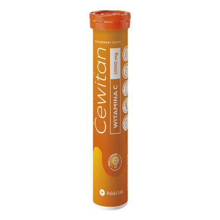 Cewitan Vitamine C 1000 mg, arôme citron, 24 comprimés effervescents