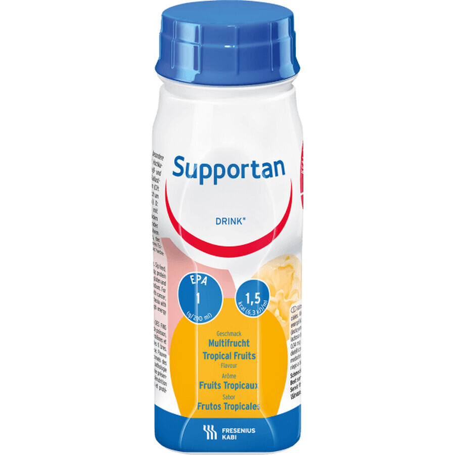 Supportan bevanda nutrizionale al gusto di frutta tropicale, 4 x 200 ml, Fresenius Kabi