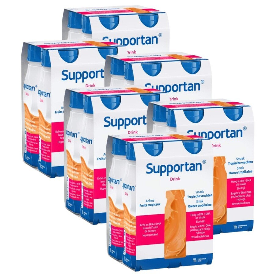 Supportan bevanda nutrizionale al gusto di frutta tropicale, 4 x 200 ml, Fresenius Kabi